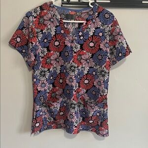 Med Couture Floral Scrub Top